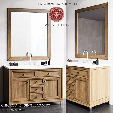 Title: Chicago 48' Single Vanity by James Martin 3D model image 1 