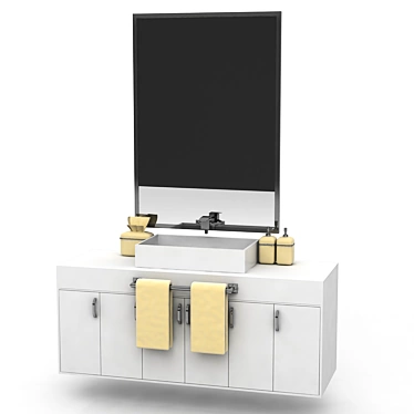 Compact Sink Cabinet: Stylish Bedside Solution 3D model image 1 