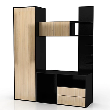 Elegant TV Stand: 1800x500 h2200 3D model image 1 