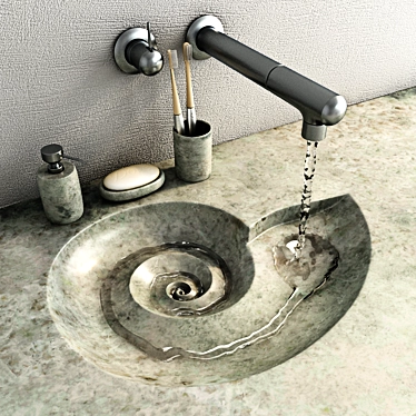 Spiral Shell Wash Basin - Unique Design 3D model image 1 