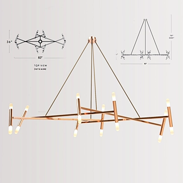 Elegant Diamond Chandelier 3D model image 1 