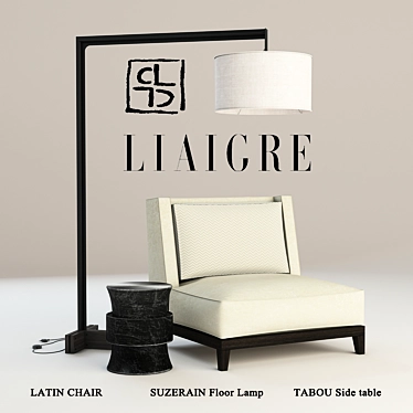 Sleek Christian Liaigre Furniture Set 3D model image 1 