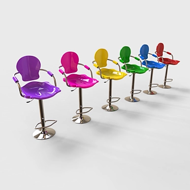 Modern Open Plastic Chair: High/Medium/Low Polys 3D model image 1 