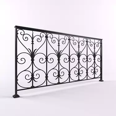 Elegant Forge Fence | Height: 92cm 3D model image 1 