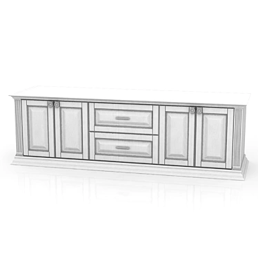 Modern Wooden Drawer Cabinet 3D model image 1 