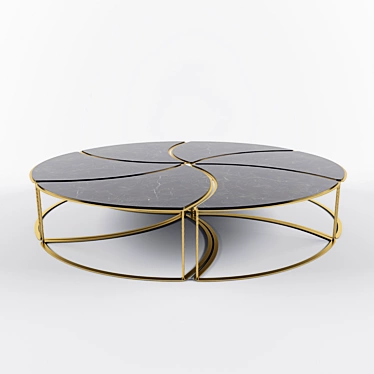 Orion Modular Brass Coffee Table 3D model image 1 