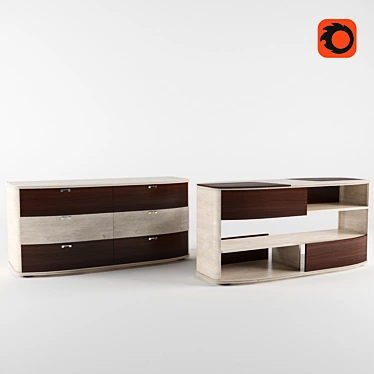 Modern Cabinet Chest of Drawers 3D model image 1 