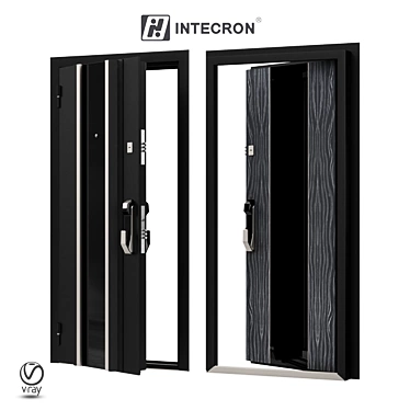 Stylish Munich Steel Door 3D model image 1 