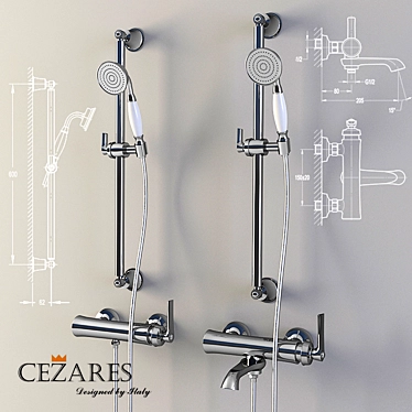 Luxury Bath & Shower Faucet Set 3D model image 1 