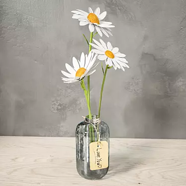 Elegant Daisy Bottle 3D Model 3D model image 1 