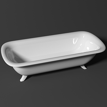 Elegant Enamelled Bathtub 3D model image 1 