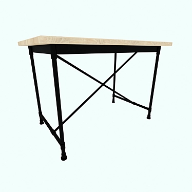 Rustic Pine Writing Desk 3D model image 1 