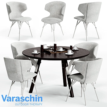 Modern Varaschin KLOE Chair and LINK Table 3D model image 1 