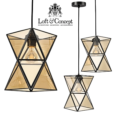 Cognac Glass PolyPyramid Chandelier 3D model image 1 