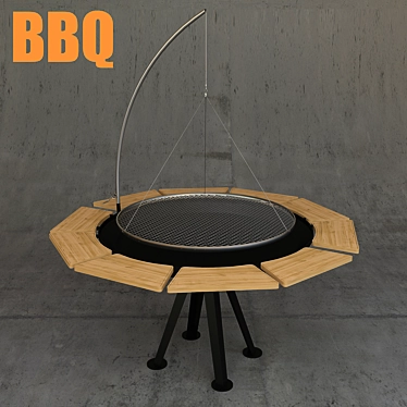 Outdoor BBQ Grill: Versatile and Professional 3D model image 1 