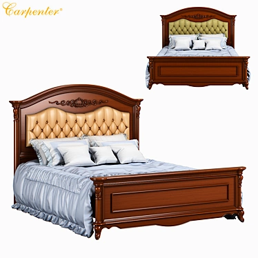 Carpenter Bed: Elegant Design, Premium Craftsmanship 3D model image 1 