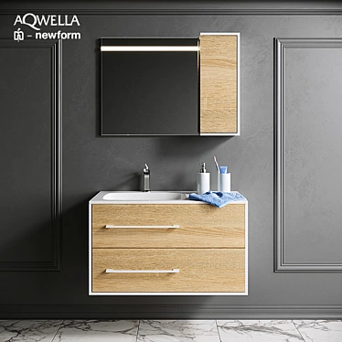 Aqwella Bathroom Suite with Newform Decor 3D model image 1 