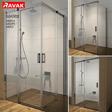 Sleek Matrix Shower: Modern Design 3D model image 1 