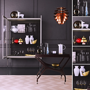 Title: Elegant Home Bar Set - Vase, Decor, Table 3D model image 1 