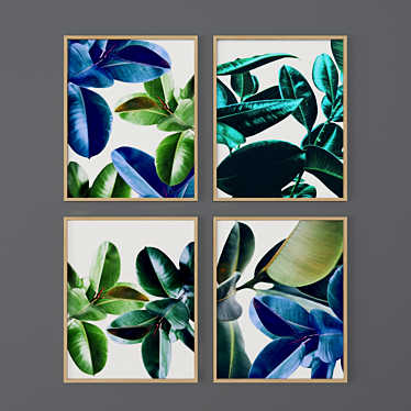 Botanical Prints Set-Framed 3D model image 1 