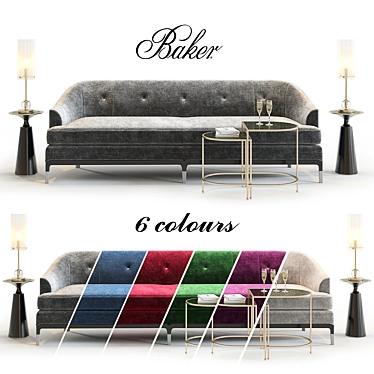 Luxury Baker Carnelian Sofa Set 3D model image 1 