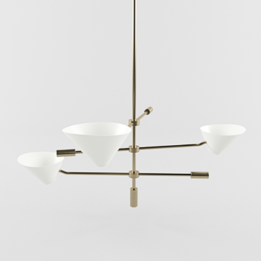 Sleek Mid-Century Chandelier 3D model image 1 