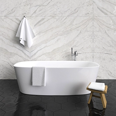Luxurious Ideal Standard Bathtub & Melange Mixer 3D model image 1 