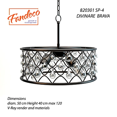 Elegant Divinare Brava Pendant Light 3D model image 1 