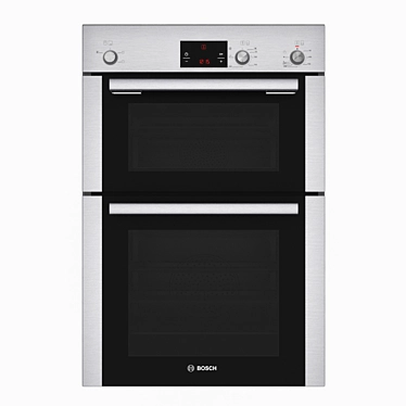 Bosch Brushed Steel Double Oven: HBM13B251B 3D model image 1 