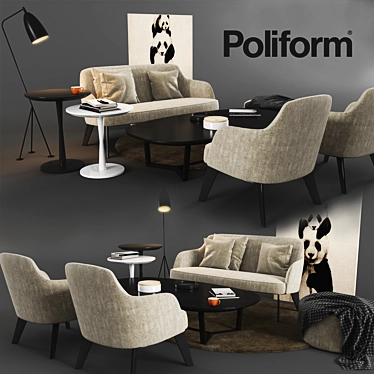 Elegant Poliform Furniture Set 3D model image 1 