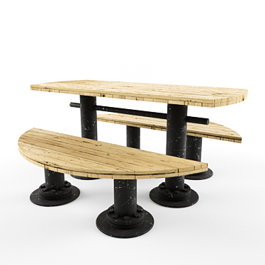 Industrial Loft Table 3D model image 1 