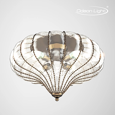 Nargiz Suspension Light - Bronze Glass with Metal Decor 3D model image 1 