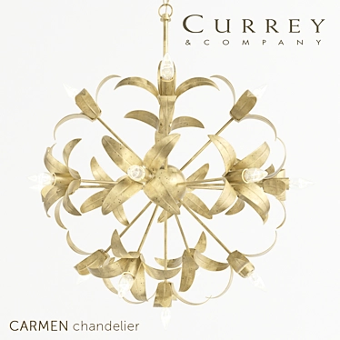 Metal Lily Chandelier (16-Light, 68cm) 3D model image 1 