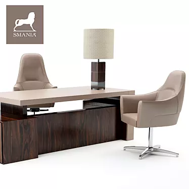 Smania Magnum Lock 225 Biblo: Elegant Italian Desk, Chair & Lamp Set 3D model image 1 
