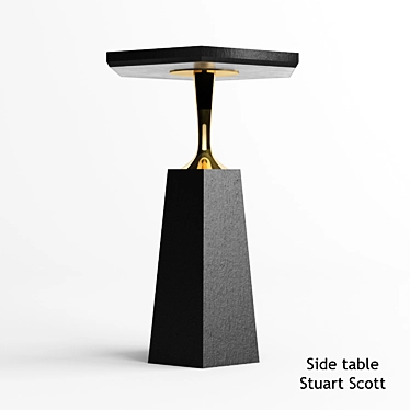 Minimalist Oak Side Table - Stuart Scott 3D model image 1 