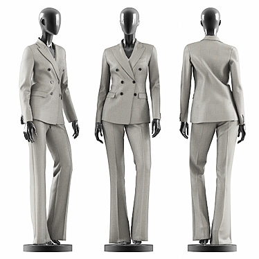 Elegant Grey Suit for Women 3D model image 1 