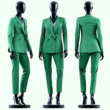 Emerald Elegance: MD-designed Woman Green Suit 3D model image 1 