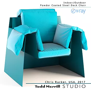 Steel Deck Chair: Modern Minimalism 3D model image 1 