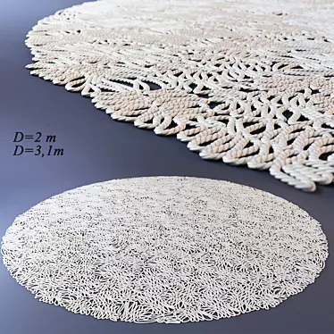 Versatile Rope Carpet: Customizable Size & Thickness 3D model image 1 