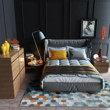 Modern Oregon Bed: Quality and Style 3D model image 1 