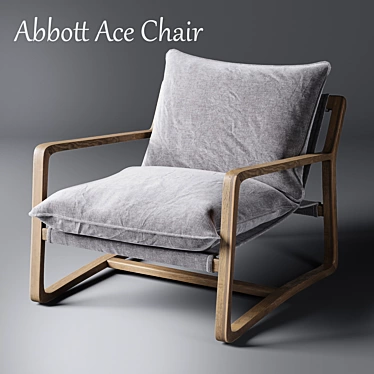 Sleek Wood Frame Abbott Ace 3D model image 1 