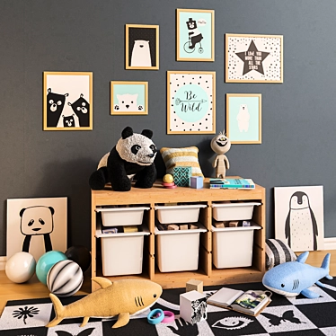 IKEA Children's Room Set: Furniture, Toys & Decor 3D model image 1 