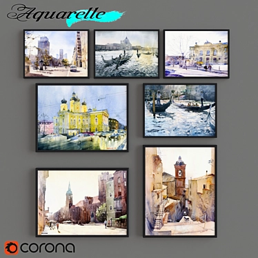 Cityscape Aquarelle Art Series 27 3D model image 1 