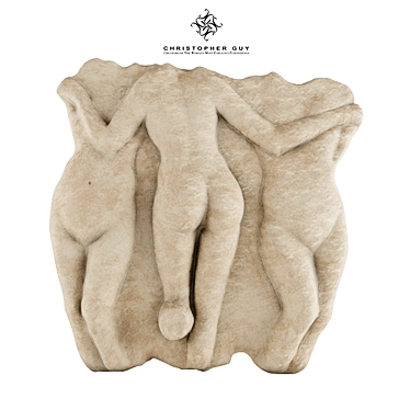 Limestone Three Graces Sculpture 3D model image 1 