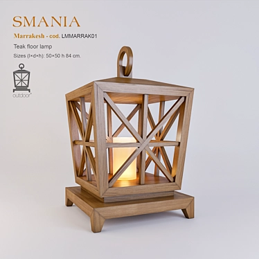 Exotic Teak Marrakesh Floor Lamp 3D model image 1 