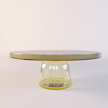Sleek Tinted Glass Coffee Table 3D model image 1 