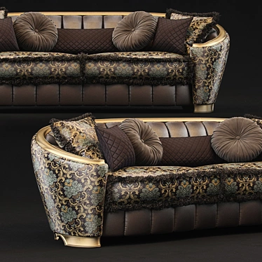 GoldConfort 4-Seater Sofa with Luxurious Design 3D model image 1 