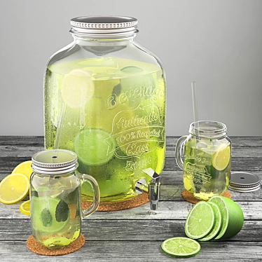 San Miguel Lemonade Lime-Lemon Set 3D model image 1 