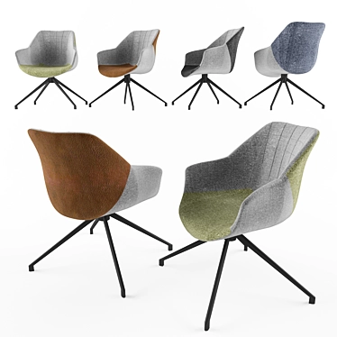 Modern Doulton Armchair: Grey, Green, Blue, Vintage Brown 3D model image 1 