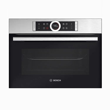 Sleek Brushed Steel Microwave - Serie 8 3D model image 1 